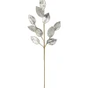 28" Platinum Silver and Icy Glitter Leaves Christmas Spray
