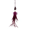 9" Plum Red Feather and Gemstone Pendant Christmas Ornament