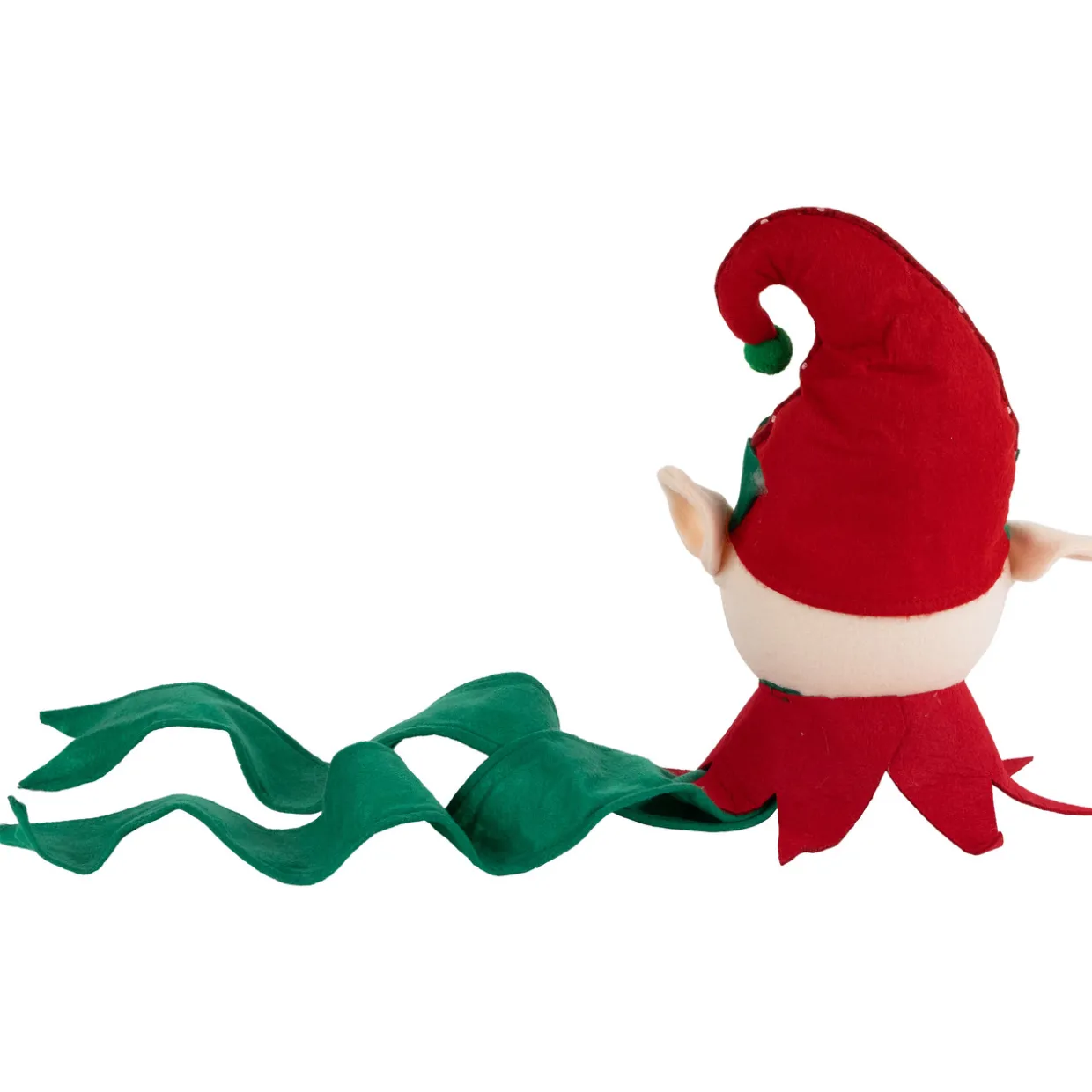 16" Plush Red and Green Elf Christmas Tree Topper, Unlit