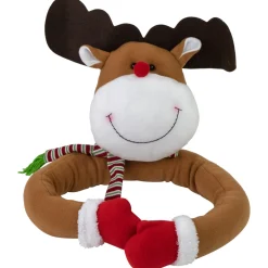 26" Plush Reindeer Christmas Tree Topper, Unlit