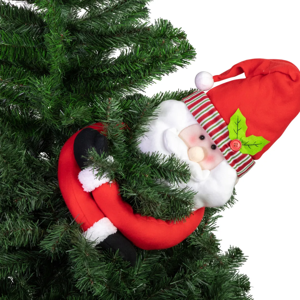 27" Plush Santa Claus Christmas Tree Topper, Unlit