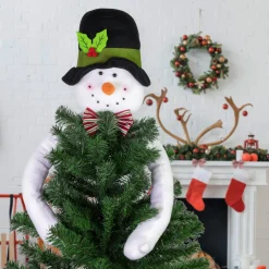 25" Plush Snowman Christmas Tree Topper, Unlit