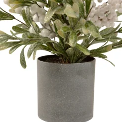 2' Potted White Berry and Frosted Pine Christmas Tree, Unlit