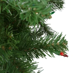 6' Pre-Lit Alberta Pine Slim Artificial Christmas Tree - Multi Lights