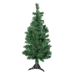 4' Pre-Lit Artificial Spiral Pine Christmas Tree - Multi Color Lights