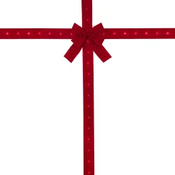 14' Pre-Lit Battery Operated Red Velvet Christmas Door Bow