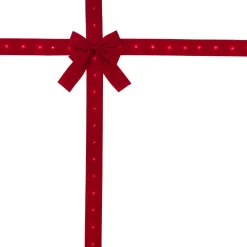 14' Pre-Lit Battery Operated Red Velvet Christmas Door Bow