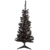 4' Pre-Lit Black Artificial Tinsel Christmas Tree, Clear Lights