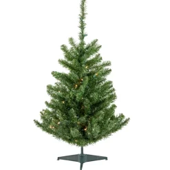 3' Pre-Lit Canadian Pine Artificial Christmas Tree, Clear LED Lights