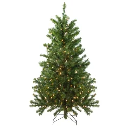 4' Pre-Lit Canadian Pine Medium Artificial Christmas Tree - Clear Lights