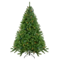 7.5' Pre-Lit Chatham Pine Artificial Christmas Tree, Multi-Color Lights