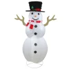 6' Pre-Lit Chenille Swirl Large Snowman with Top Hat Christmas Outdoor Decoration
