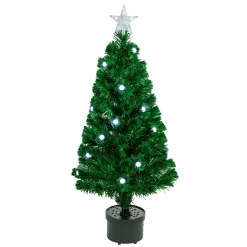 3' Pre-Lit Color Changing Fiber Optic Artificial Christmas Tree with Balls