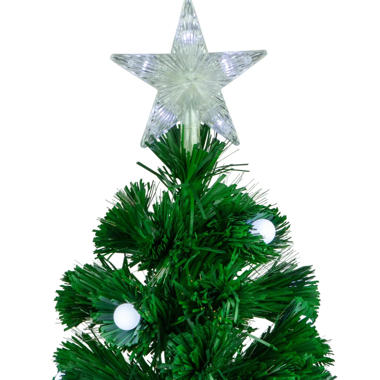 3' Pre-Lit Color Changing Fiber Optic Artificial Christmas Tree with Balls