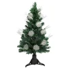3' Pre-Lit Fiber Optic Artificial Christmas Tree with White Snowflakes - Multi-Color Lights