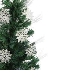 3' Pre-Lit Fiber Optic Artificial Christmas Tree with White Snowflakes - Multi-Color Lights