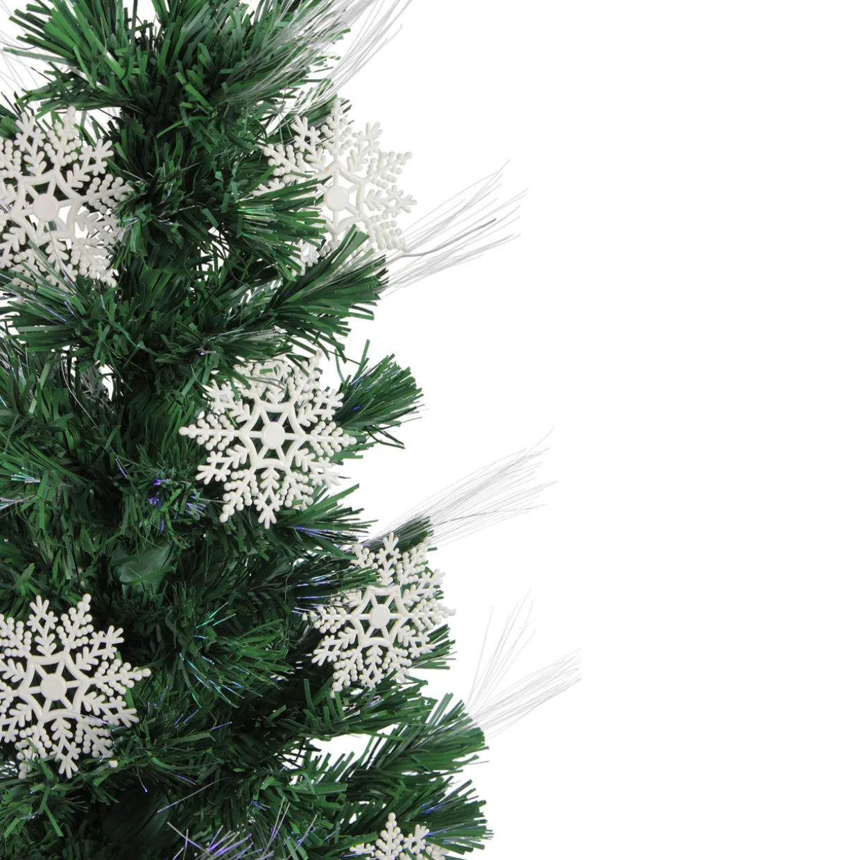 3' Pre-Lit Fiber Optic Artificial Christmas Tree with White Snowflakes - Multi-Color Lights