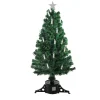 4' Pre-Lit Fiber Optic Artificial Christmas Tree with Candles - Multi Lights