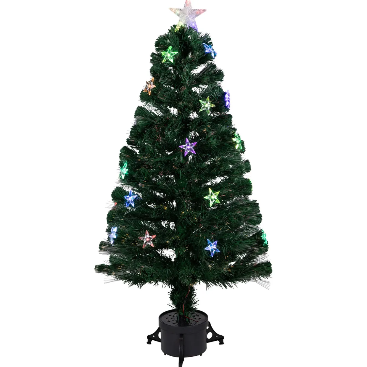 3' Pre-Lit Fiber Optic Artificial Christmas Tree with Stars