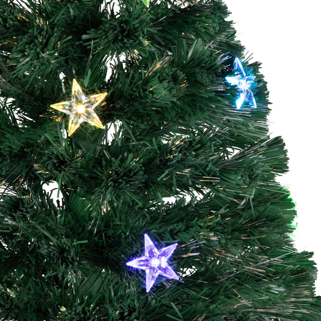 3' Pre-Lit Fiber Optic Artificial Christmas Tree with Stars