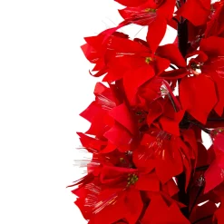 4' Pre-Lit Fiber Optic Color Changing Red Poinsettia Christmas Tree
