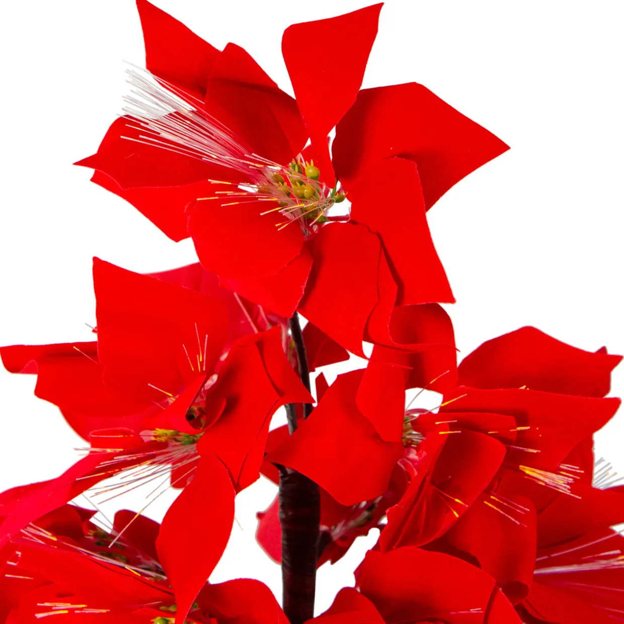4' Pre-Lit Fiber Optic Color Changing Red Poinsettia Christmas Tree
