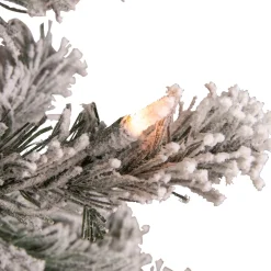 4.5' Pre-Lit Flocked Madison Pine Artificial Christmas Tree, Clear Lights