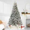 6.5' Pre-Lit Flocked Pine Medium Artificial Christmas Tree - Clear Lights