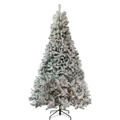 6.5' Pre-Lit Flocked Pine Medium Artificial Christmas Tree - Clear Lights