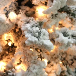 6.5' Pre-Lit Flocked Pine Medium Artificial Christmas Tree - Clear Lights