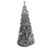6' Pre-Lit Flocked Pre-Decorated Pop-Up Artificial Christmas Tree