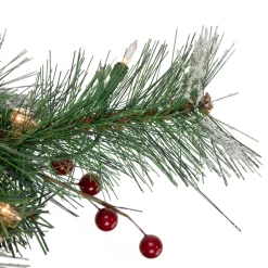 4' Pre-Lit Frosted Carolina Berry Spruce Artificial Christmas Tree, Clear Lights