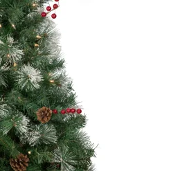 4' Pre-Lit Frosted Carolina Berry Spruce Artificial Christmas Tree, Clear Lights