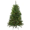 4' Pre-Lit Full Canadian Pine Artificial Christmas Tree, Multicolor Lights