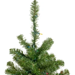 4' Pre-Lit Full Canadian Pine Artificial Christmas Tree, Multicolor Lights