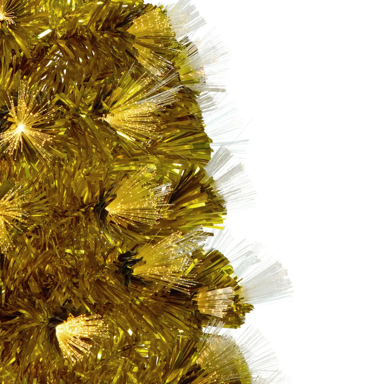 3' Pre-Lit Gold Fiber Optic Artificial Christmas Tree, White Lights