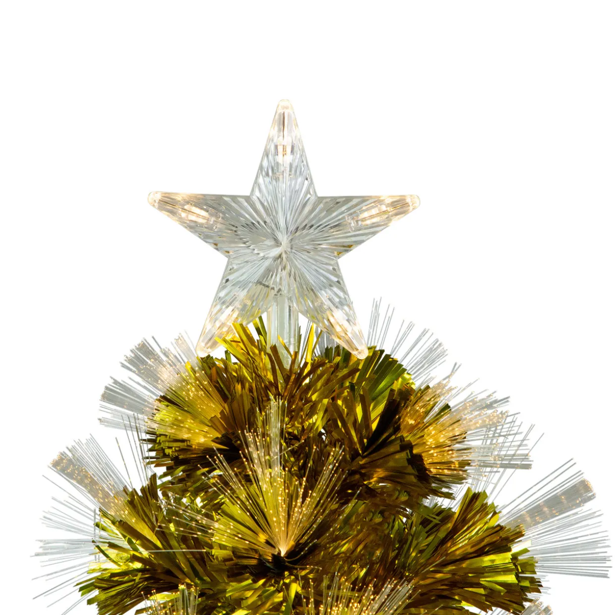 3' Pre-Lit Gold Fiber Optic Artificial Christmas Tree, White Lights