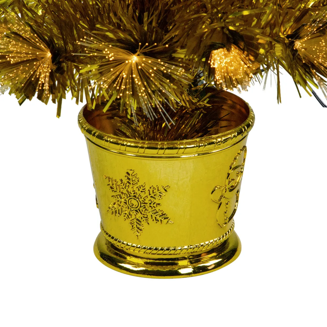 3' Pre-Lit Gold Fiber Optic Artificial Christmas Tree, White Lights