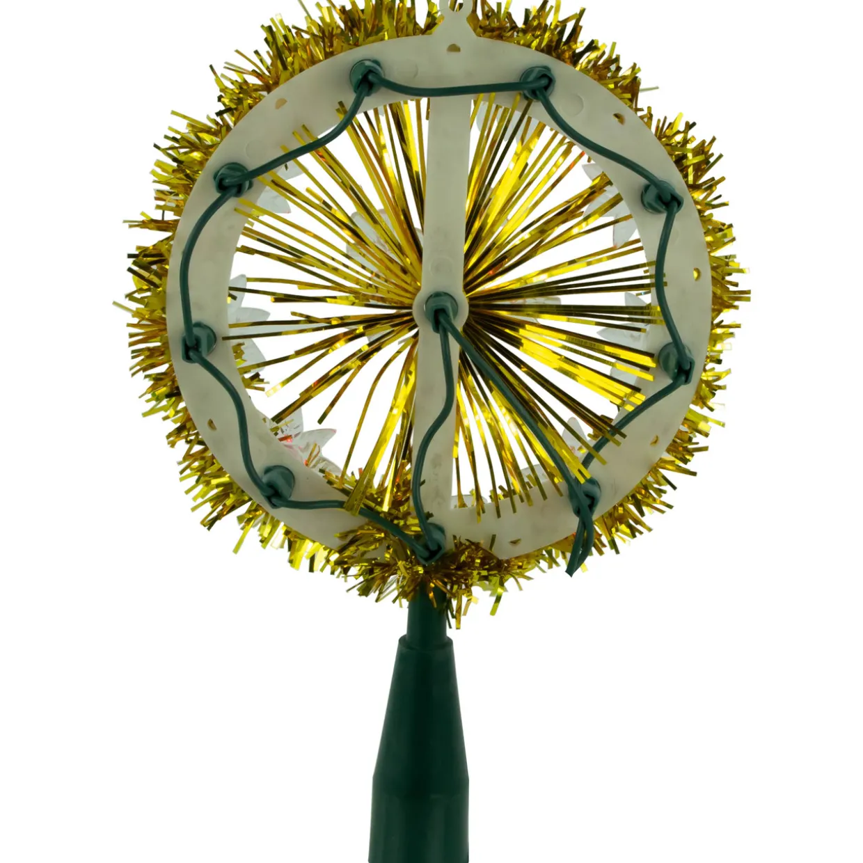 7" Pre-Lit Gold Snowflake Starburst Christmas Tree Topper - Clear Lights