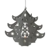 4.5" Prelit Gray Cut Out Tree Christmas Ornament