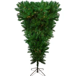 7' Pre-Lit Green Sugar Pine Upside Down Artificial Christmas Tree - Clear Lights