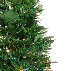 4' Pre-Lit Green Tinsel Pop-Up Artificial Christmas Tree, Clear Lights