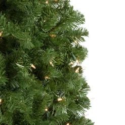 7.5' Pre-Lit Hazelton Spruce Pencil Artificial Christmas Tree, Clear Lights