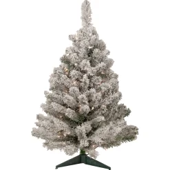 3' Pre-Lit Heavily Flocked Madison Pine Medium Artificial Christmas Tree, Clear Lights