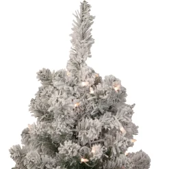 3' Pre-Lit Heavily Flocked Madison Pine Medium Artificial Christmas Tree, Clear Lights