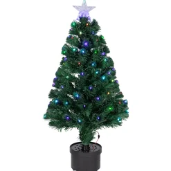 4' Pre-Lit LED Fiber Optic Artificial Christmas Tree with Color Changing Stars