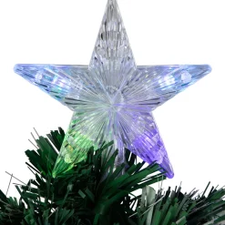 4' Pre-Lit LED Fiber Optic Artificial Christmas Tree with Color Changing Stars