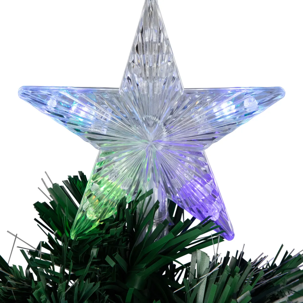 4' Pre-Lit LED Fiber Optic Artificial Christmas Tree with Color Changing Stars