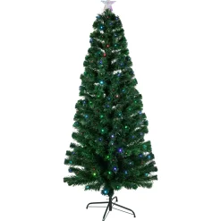6' Pre-Lit LED Fiber Optic Color Changing Christmas Tree with Star Tree Topper