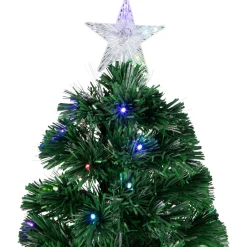 6' Pre-Lit LED Fiber Optic Color Changing Christmas Tree with Star Tree Topper